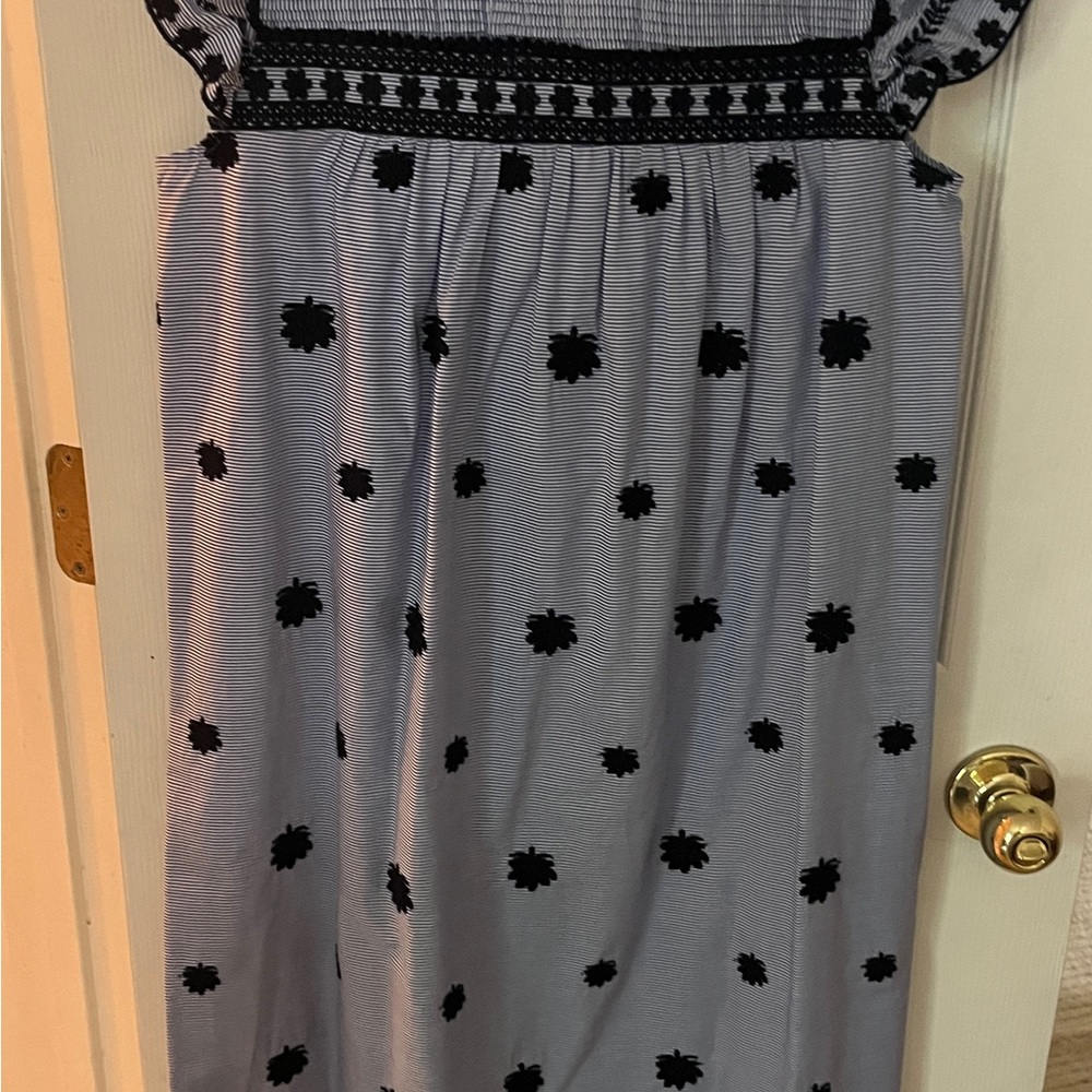 Zara Gray and Black Sleeveless Sundress with Flutter Sleeves